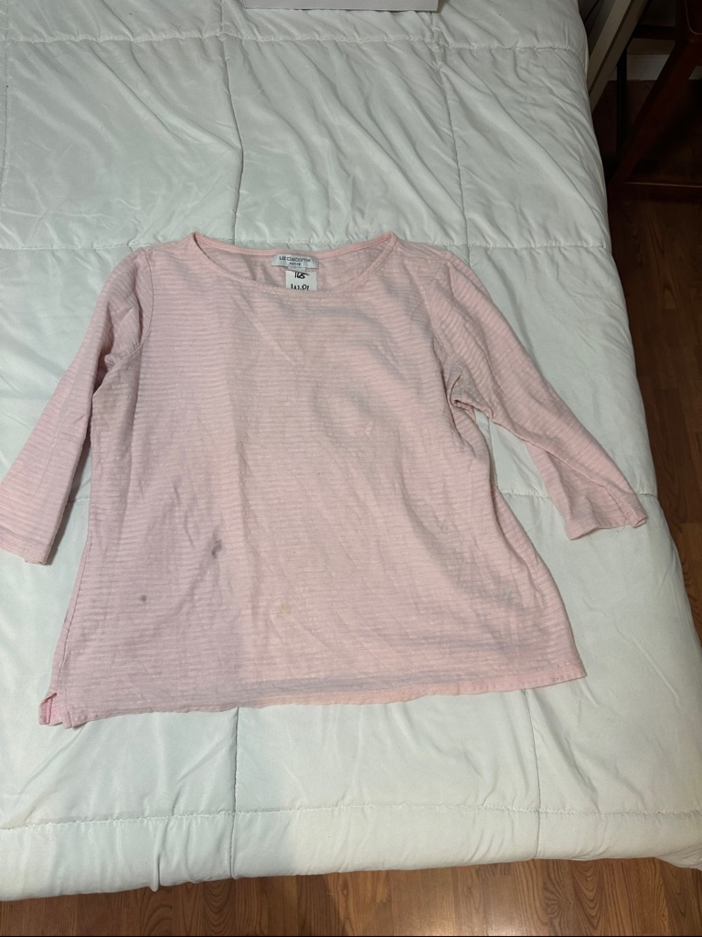 Liz Claiborne Petite Light Pink Ribbed Top #165